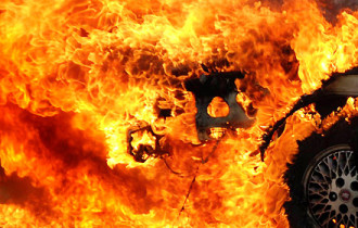 Фото: В центре Гомеля произошло возгорание автомобиля