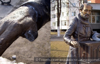 Фото: Гомельская скульптура шарманщика осталась без пальца